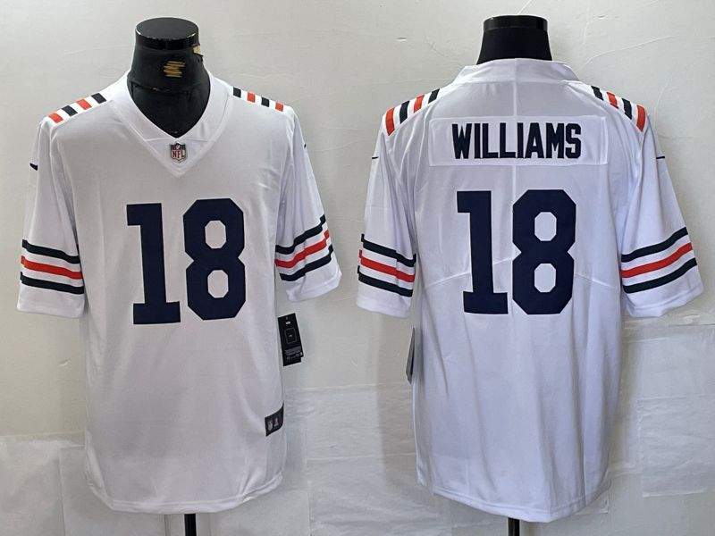 Men Chicago Bears #18 Williams White 2024 Nike Limited NFL Jersey style 1->youth mlb jersey->Youth Jersey